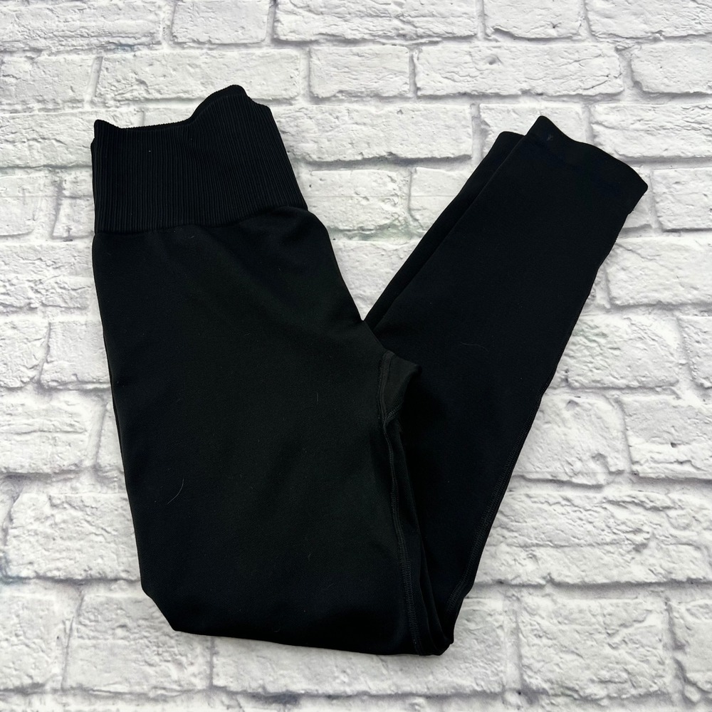 Bjorn Borg Womens Black Seamless Yoga Leggings High Waist Athletic Pants M/L